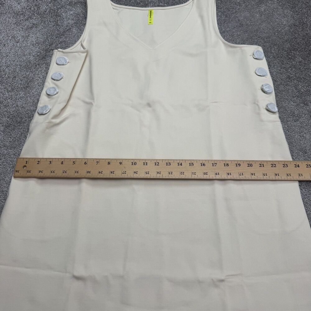 Betabrand Admiral Button Shift Dress Womens XL Ivory Sleeveless Pockets NWT - Picture 14 of 16